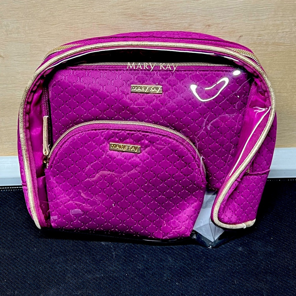 Mary Kay Makeup Nesting Bags Purple&clear